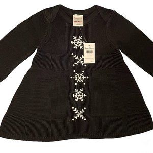 Hanna Andersson Black Sweater Dress, 3-6 & 6-12mo